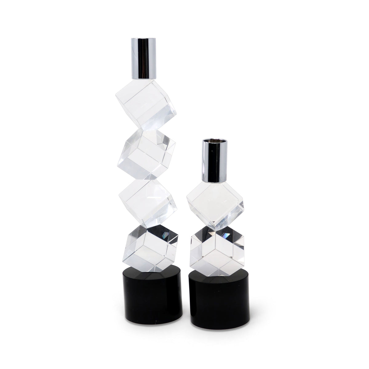 Crystal Candlestick with Diagonal Design(2 Sizes)