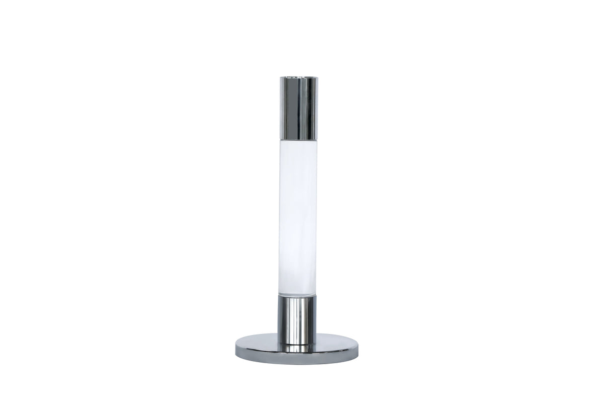 Tall Silver Candlestick 3"D (2 Sizes)
