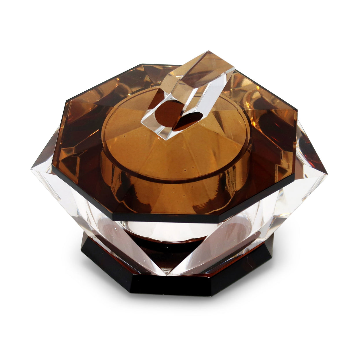 Crystal Candy Jar with Gold Base and Lid