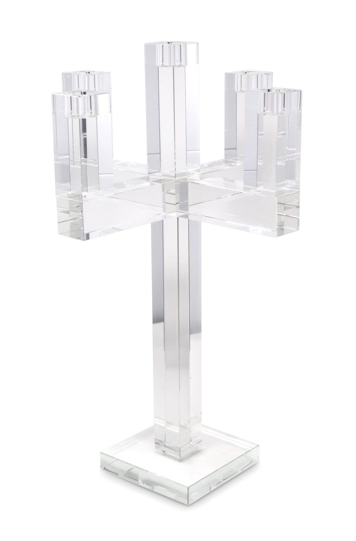 5 Light Crystal Square Cut Candelabra