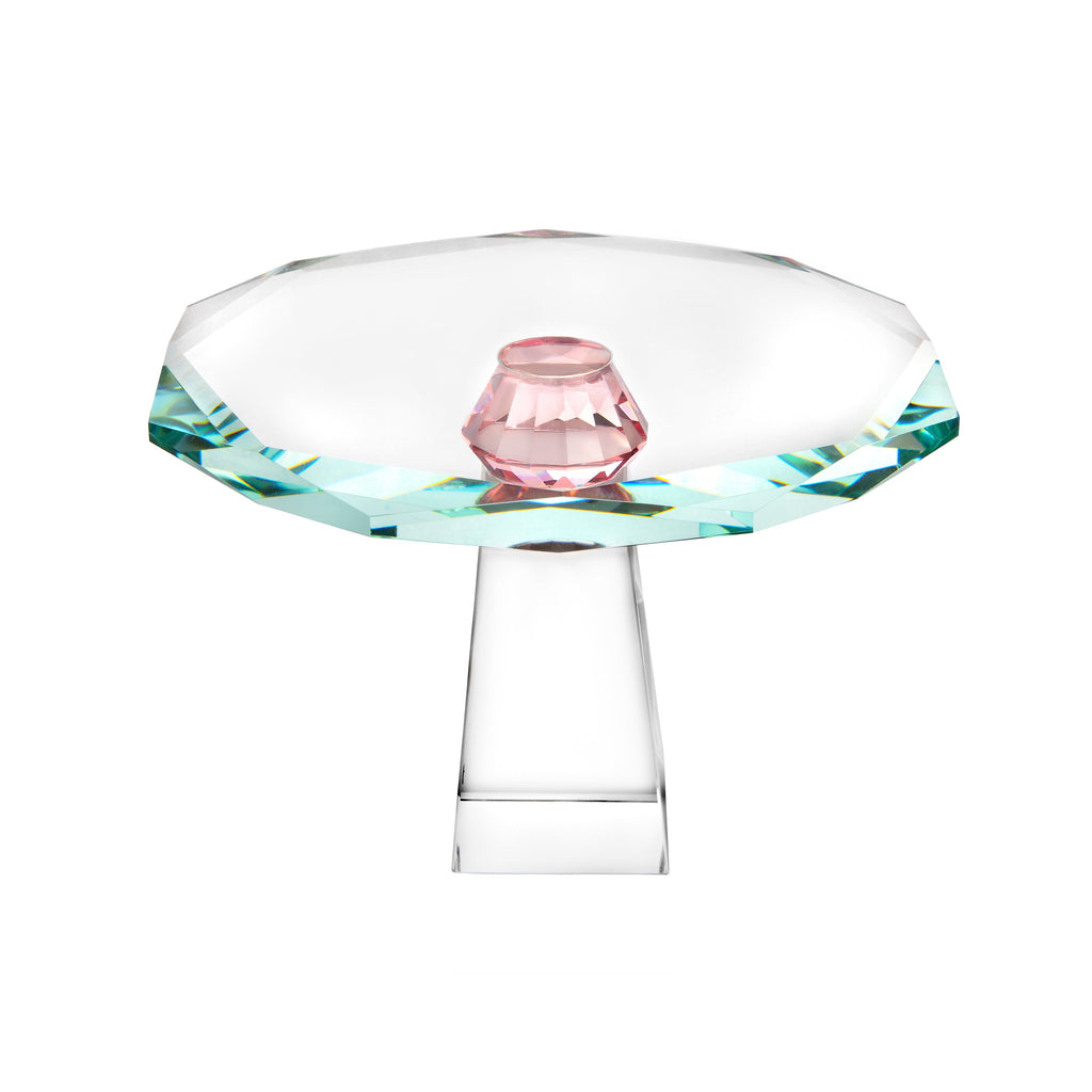 Cake Stand with Diamond on Foot - 5.3"H