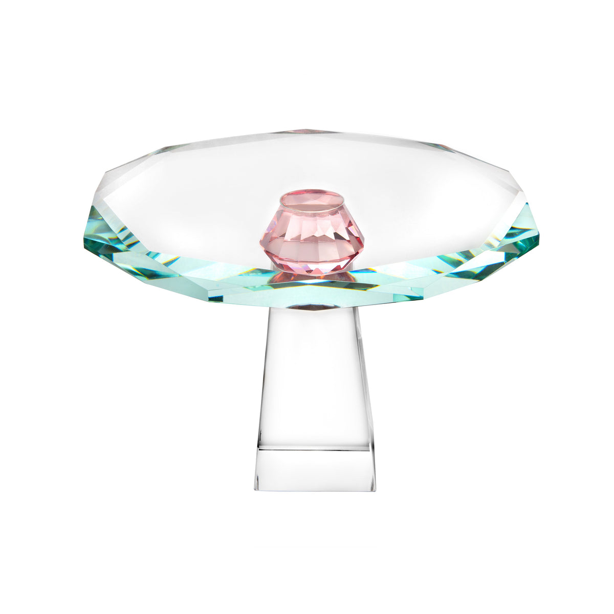 Cake Stand with Diamond on Foot - 5.3"H