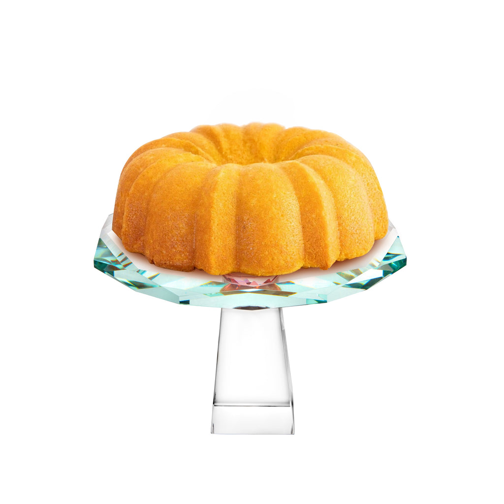 Cake Stand with Diamond on Foot - 5.3"H
