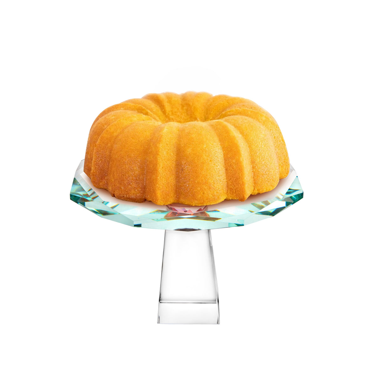 Cake Stand with Diamond on Foot - 5.3"H