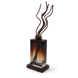 Reed Diffuser with Black Curvy Reeds and Wooden Tray