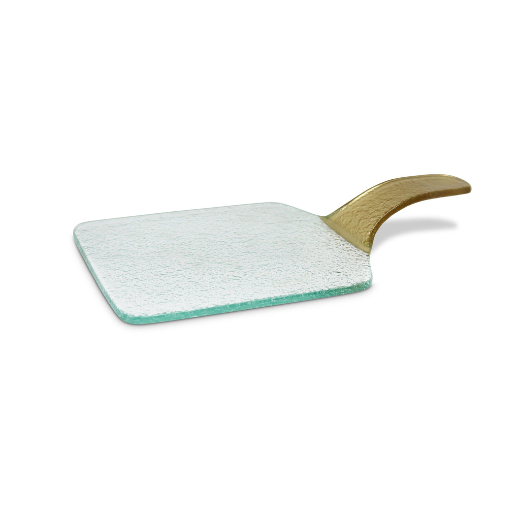 Glass Tray with Gold Handle - 10.5"L