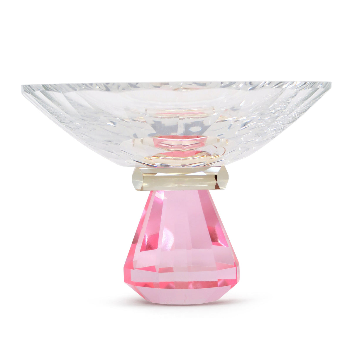 Crystal Candy Bowl with Pink and Orange Base