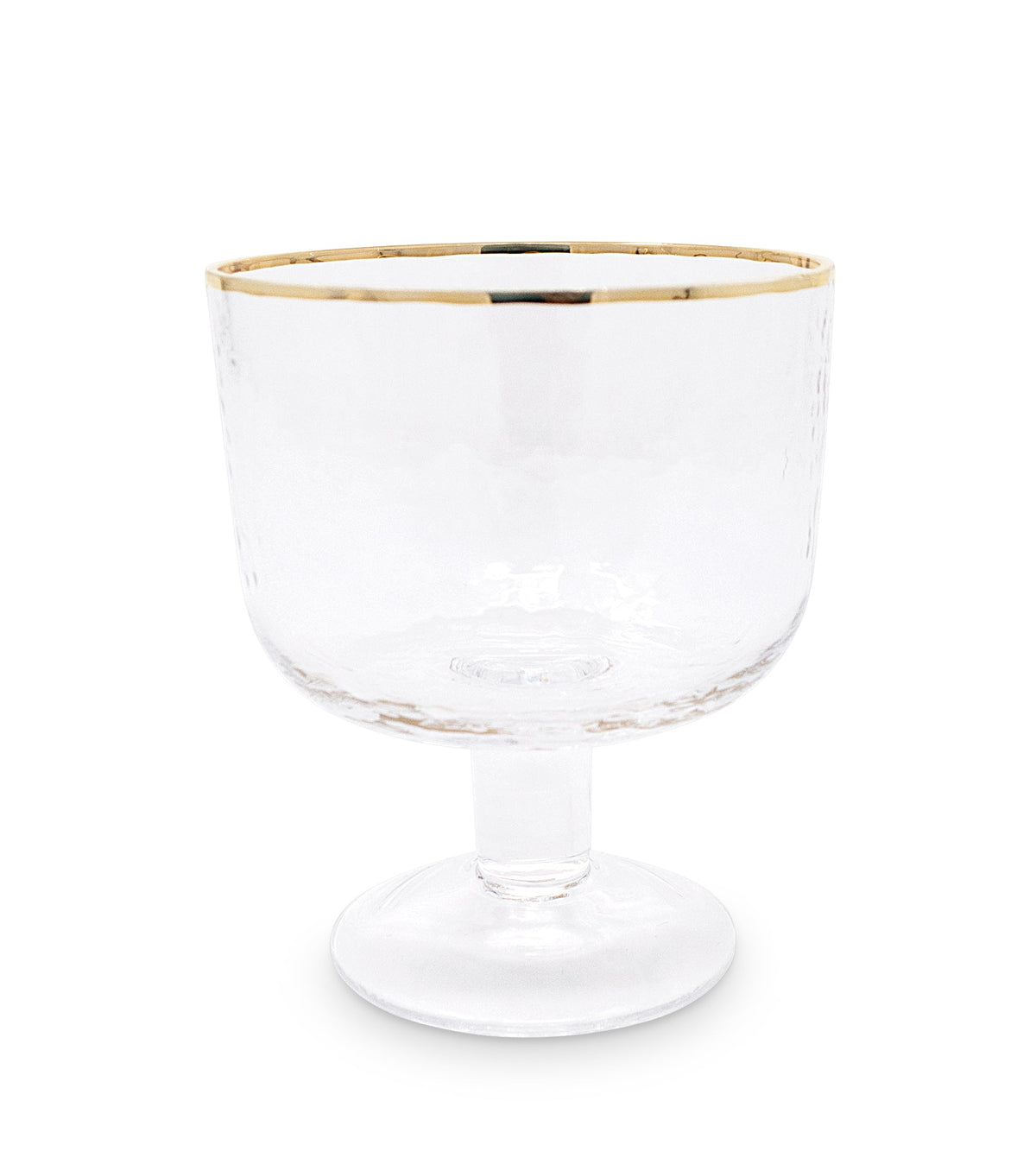 Set of 6 Footed Dessert Bowls with Gold Rim
