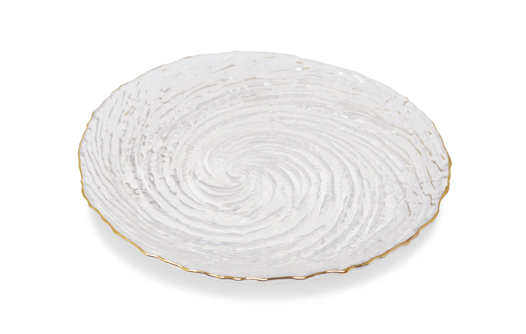 Set of 4 Glass Plates with Gold Rim