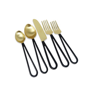 20 Pc Flatware Set with Loop Design Handles - Service for 4