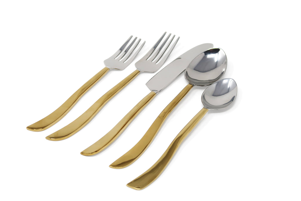 20 Pc Flatware Set with Swiveled Handles - Service for 4 - Dishwasher Safe