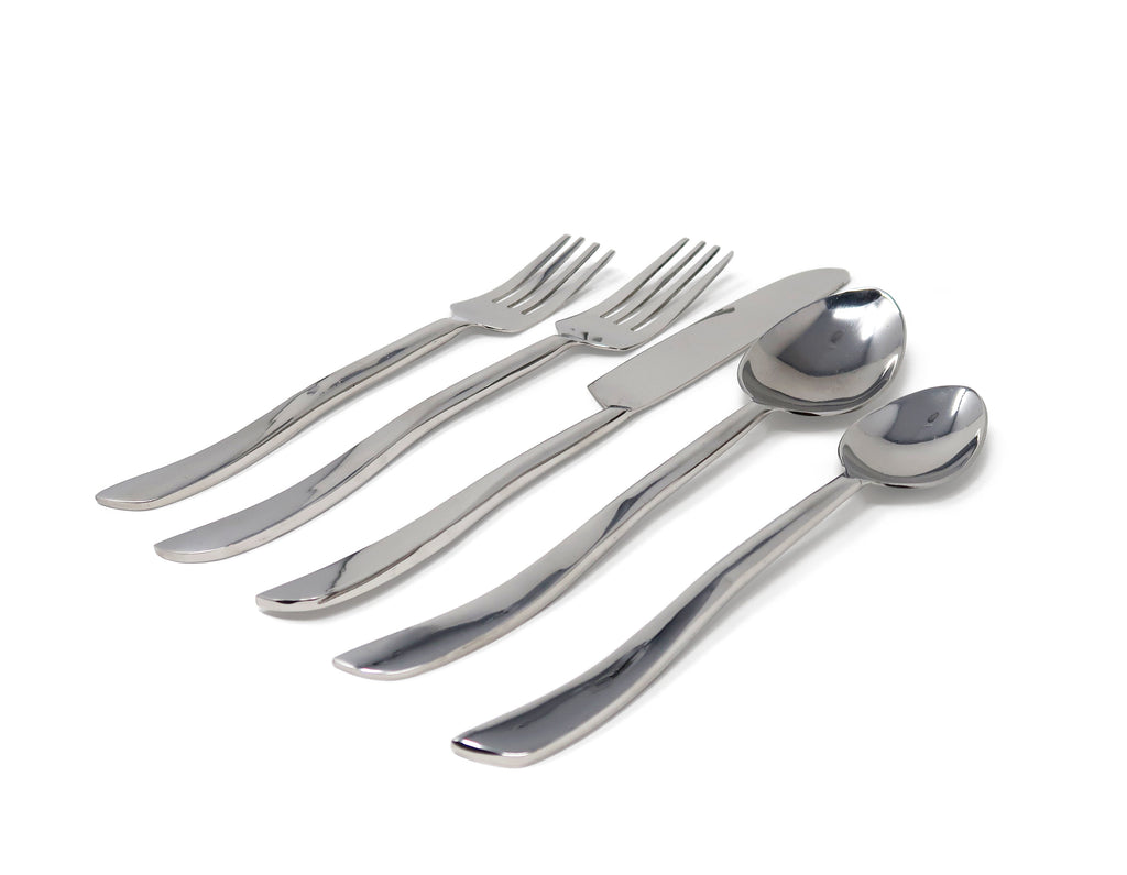 20 Pc Flatware Set with Swiveled Handles - Service for 4 - Dishwasher Safe