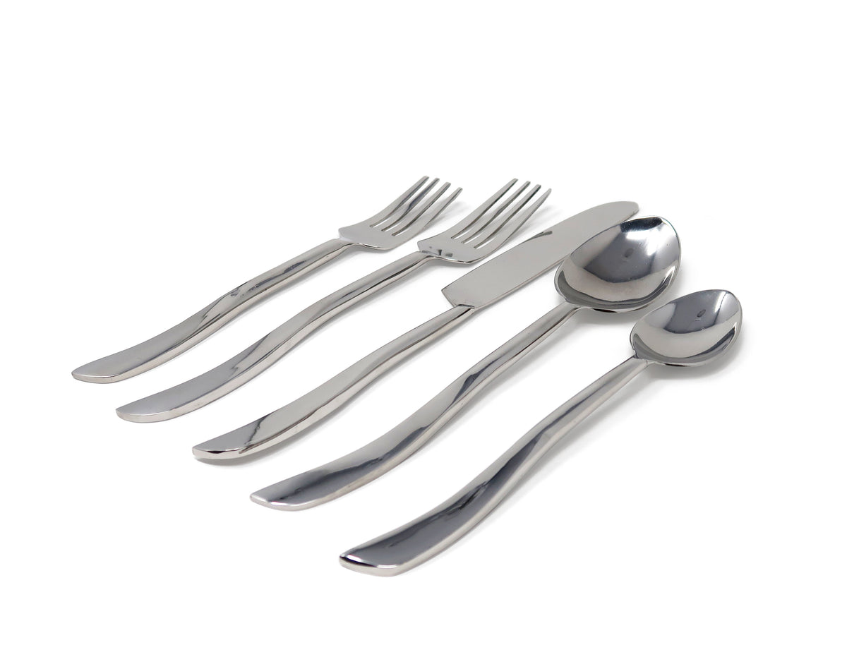 20 Pc Flatware Set with Swiveled Handles - Service for 4 - Dishwasher Safe