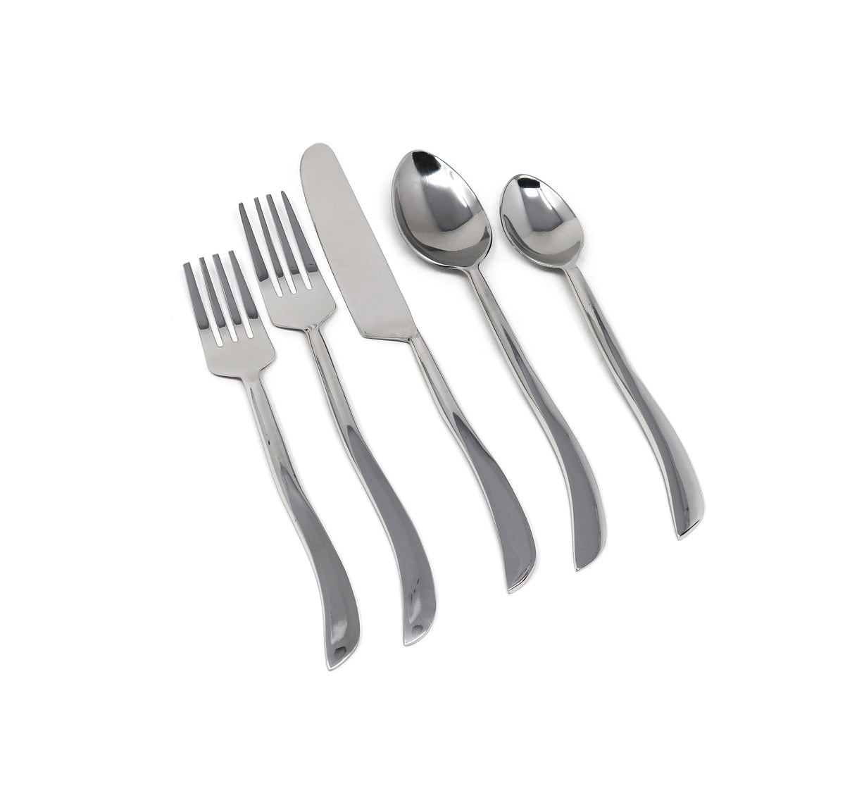 20 Pc Flatware Set with Swiveled Handles - Service for 4 - Dishwasher Safe