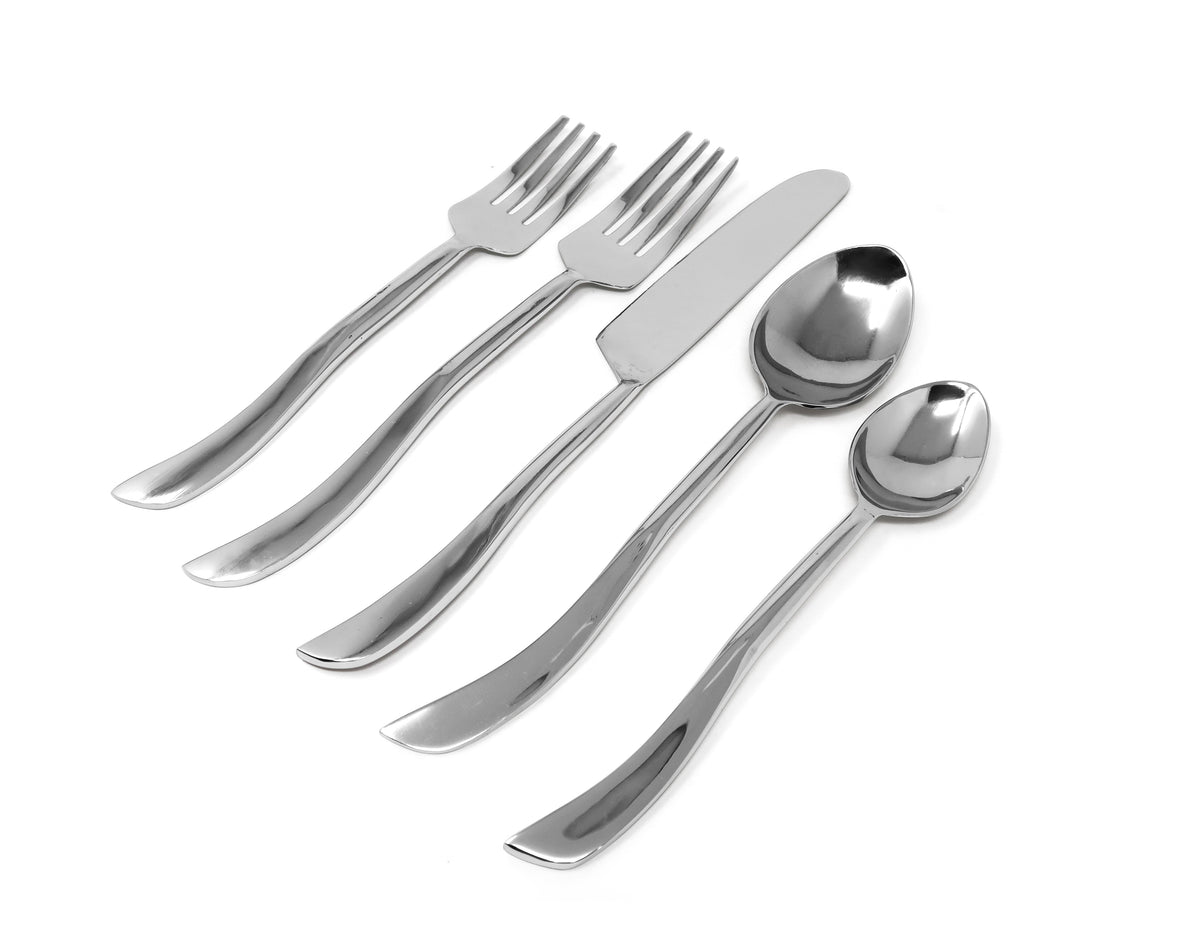 20 Pc Flatware Set with Swiveled Handles - Service for 4 - Dishwasher Safe