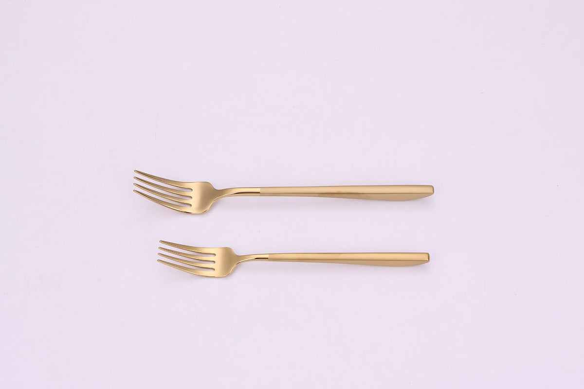 Crownex 20 Pc Gold Flatware Set with Matte Handles, Service for 4