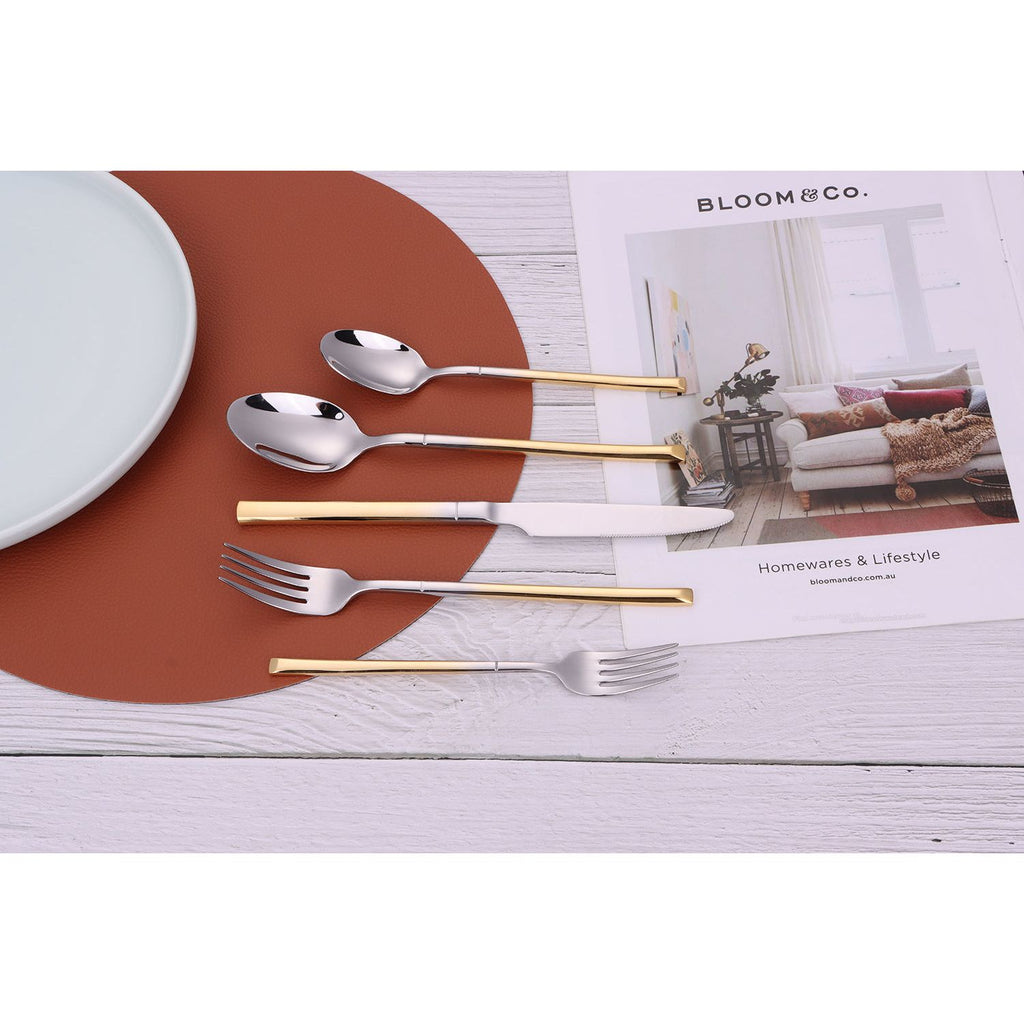 Simplicite 20 Pc Flatware with Graduated Gold Handles, Service for 4