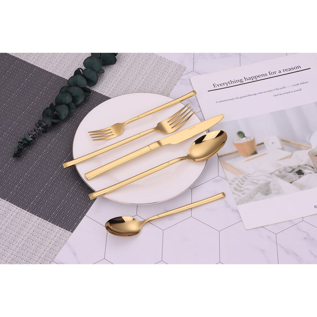 Simplicite 20 Pc Gold Flatware Set, Service for 4