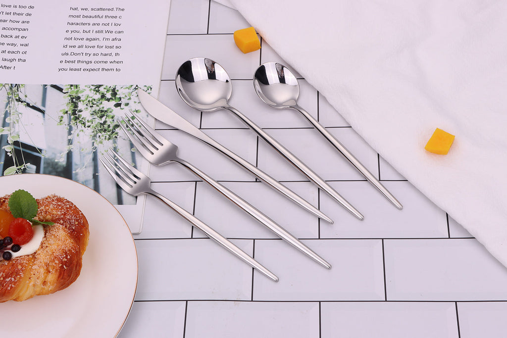 Morne 20 Pc Silver Flatware Set, Service for 4