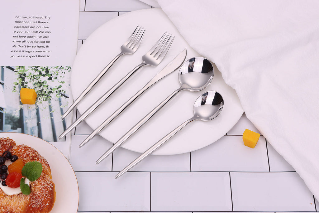 Morne 20 Pc Silver Flatware Set, Service for 4