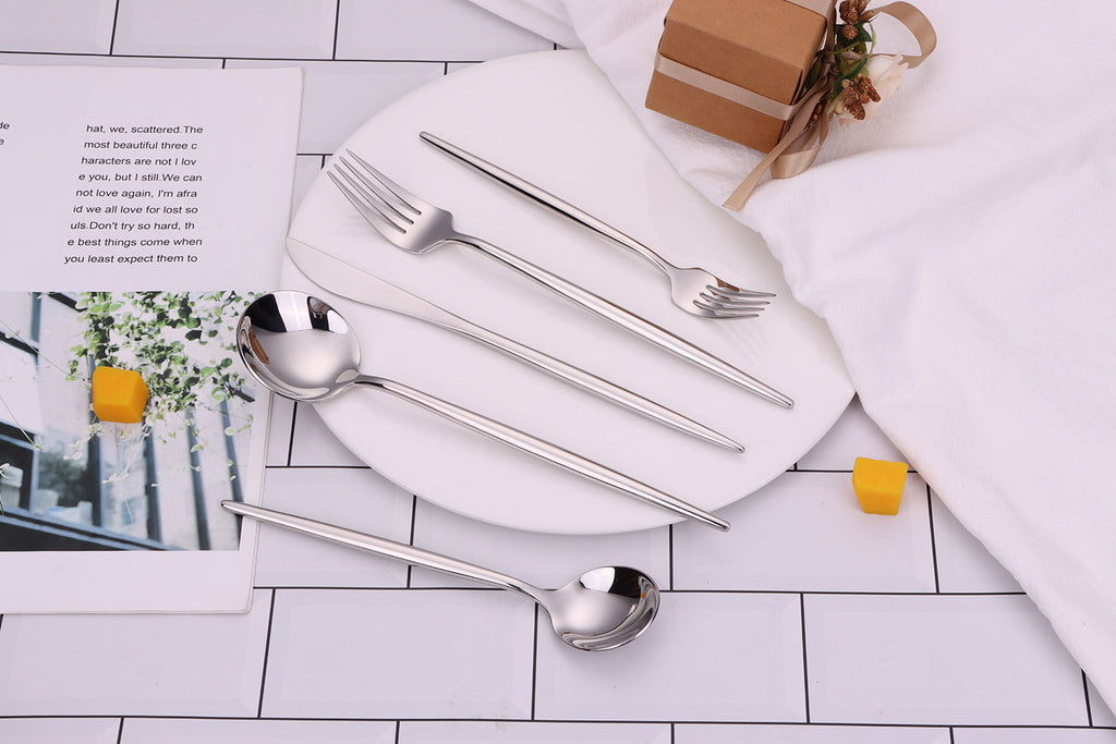 Morne 20 Pc Silver Flatware Set, Service for 4