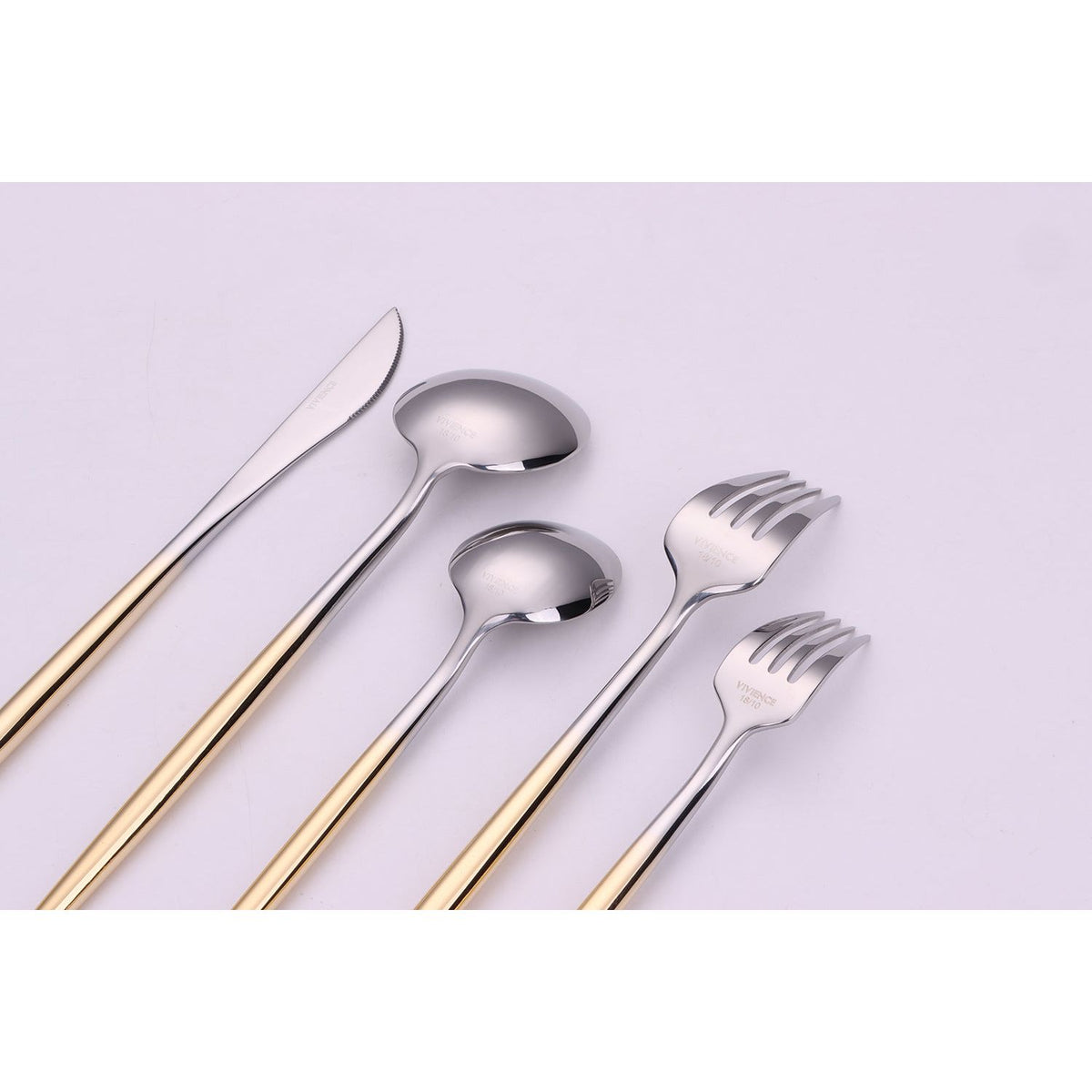 Morne 20 Pc Flatware Set with Graduated Gold Handles, Service for 4