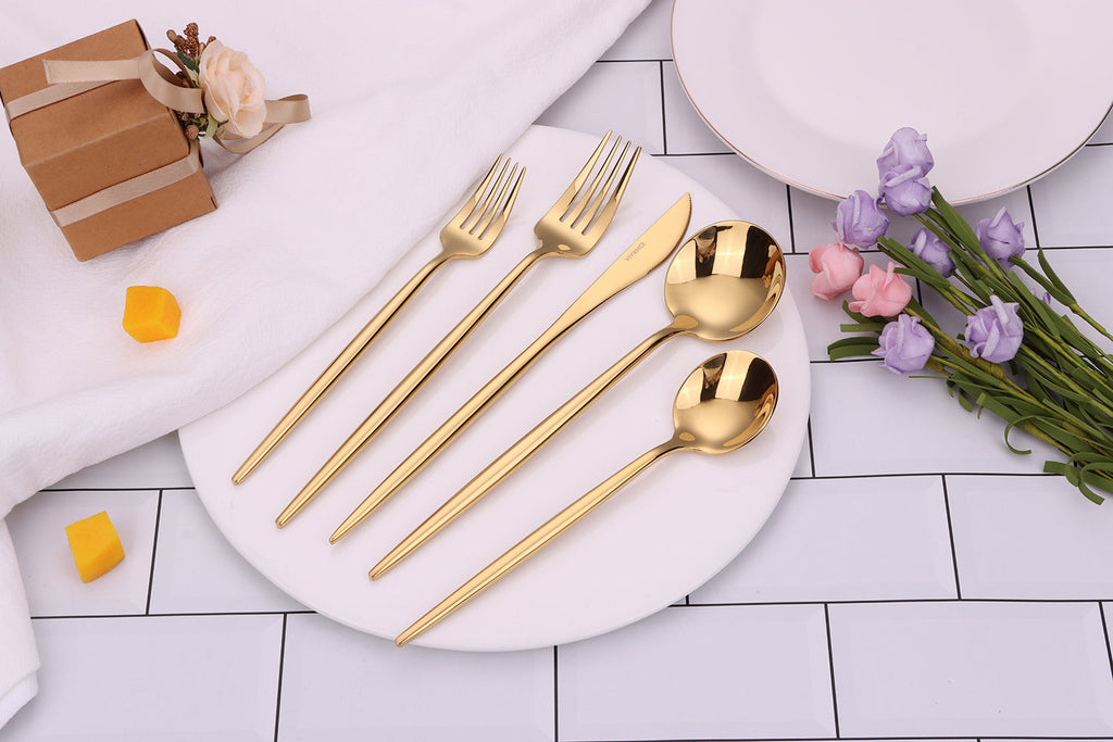 Morne Gold 20 Pc Flatware Set,  Service for 4