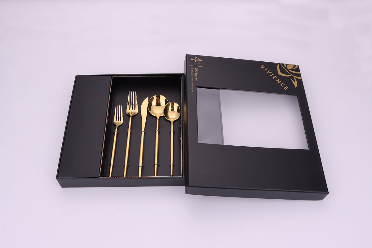 Morne Gold 20 Pc Flatware Set,  Service for 4