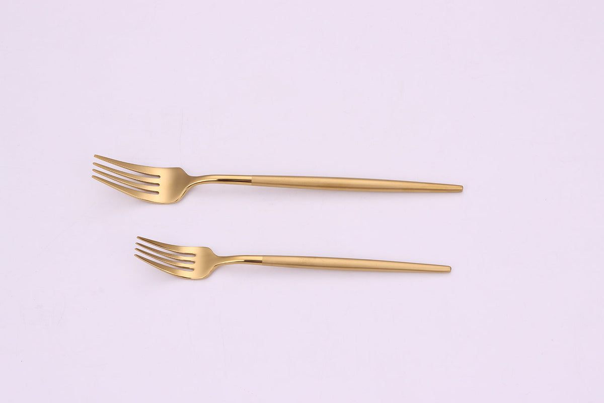 Morne 20 Pc Gold Flatware Set with Matte Handles, Service for 4