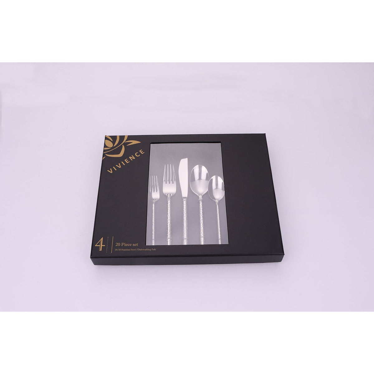 Pexo 20 Pc Silver Flatware Set, Service for 4