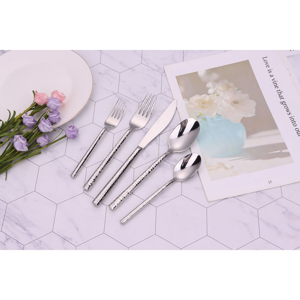Pexo 20 Pc Silver Flatware Set, Service for 4