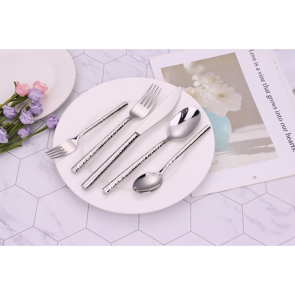 Pexo 20 Pc Silver Flatware Set, Service for 4
