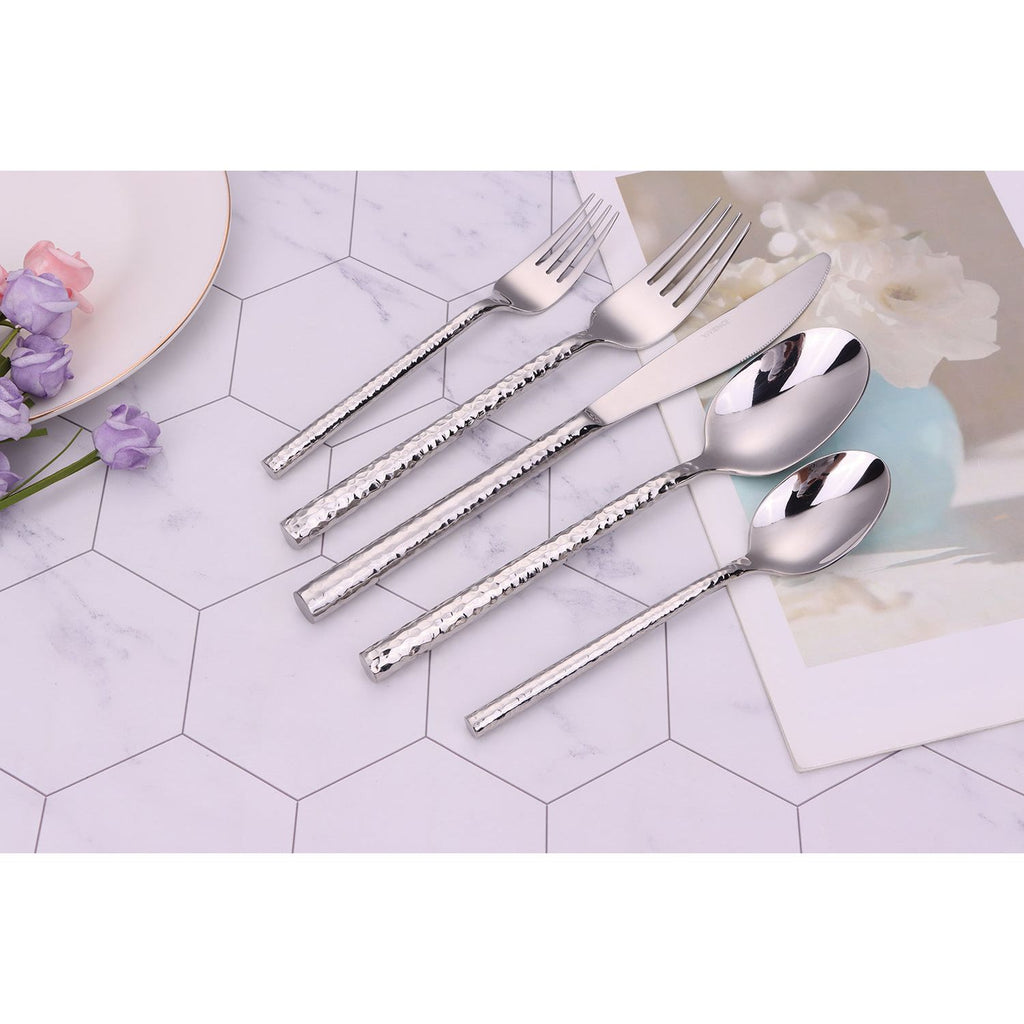 Pexo 20 Pc Silver Flatware Set, Service for 4