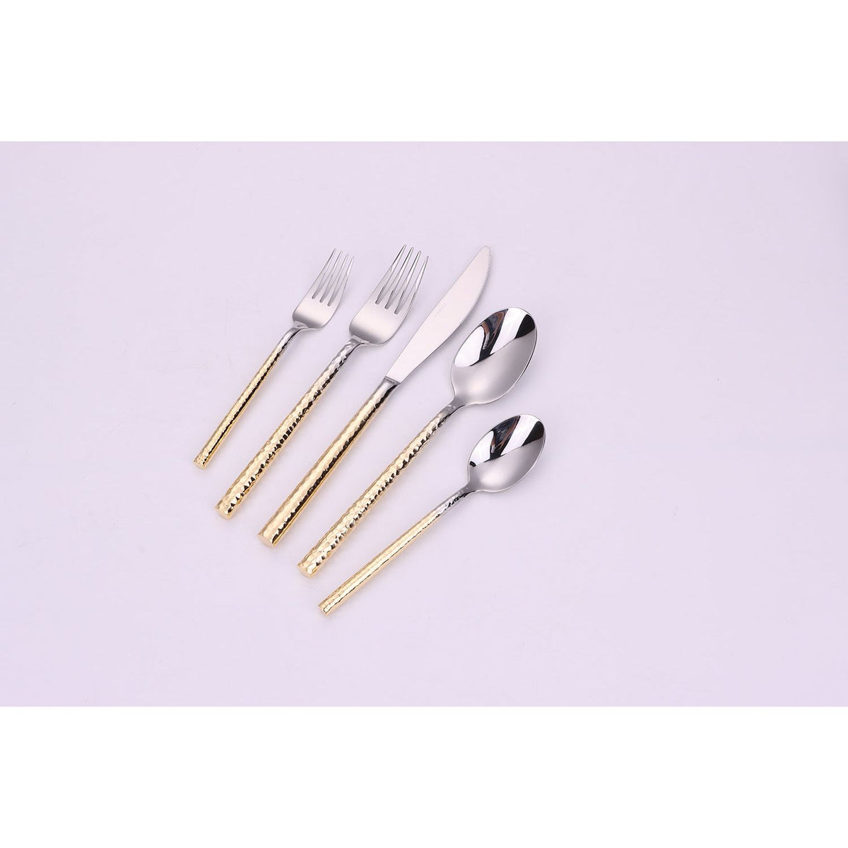 Pexo 20 Pc Flatware Set Graduated Gold Handles, Service for 4