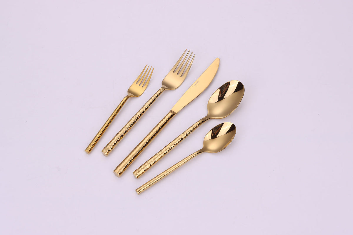 Pexo 20 Pc Gold Flatware Set, Service for 4