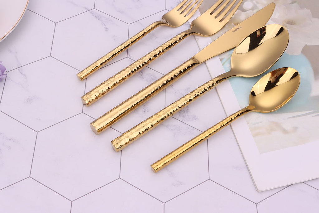 Pexo 20 Pc Gold Flatware Set, Service for 4