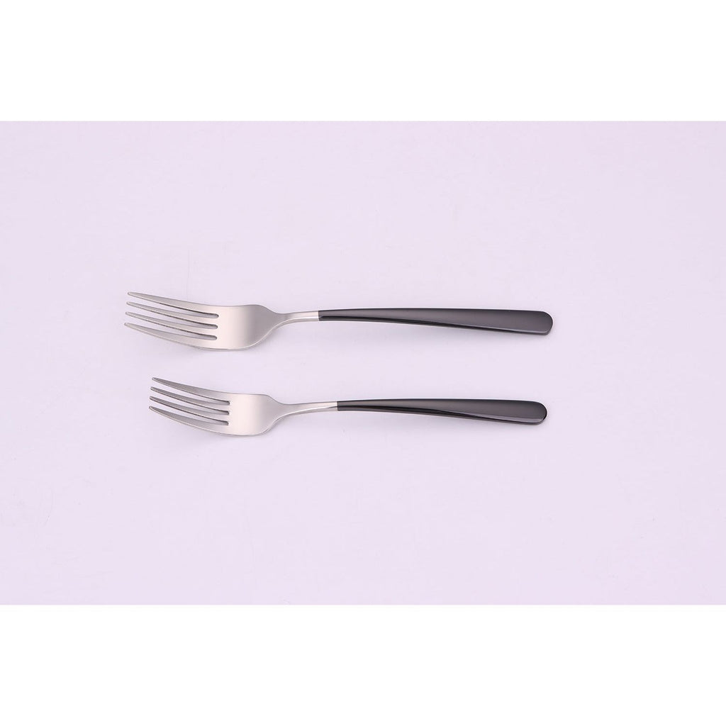 Colorblock 20 Pc Flatware Set with Black Handles, Service for 4