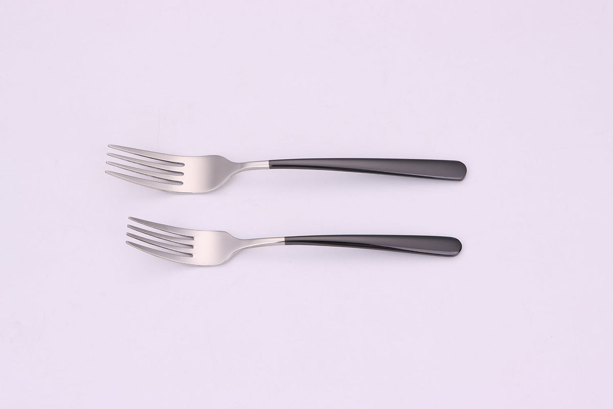Colorblock 20 Pc Flatware Set with Black Handles, Service for 4