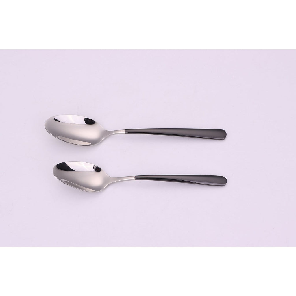 Colorblock 20 Pc Flatware Set with Black Handles, Service for 4