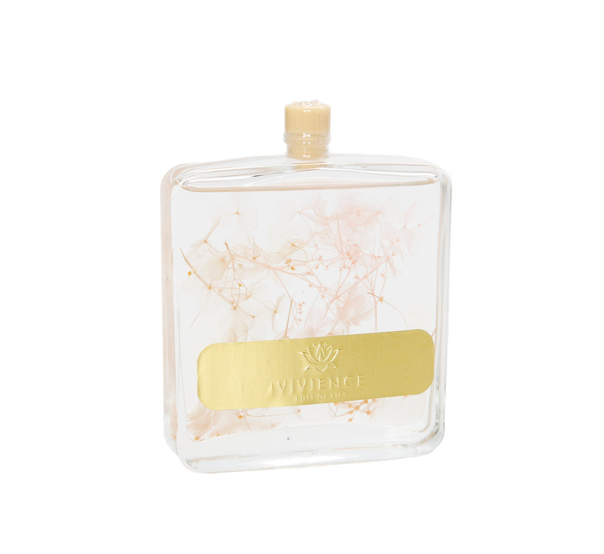 Clear Bottle Reed Diffuser with White Flowers and White Reeds, "Lily of the Valley" Scent
