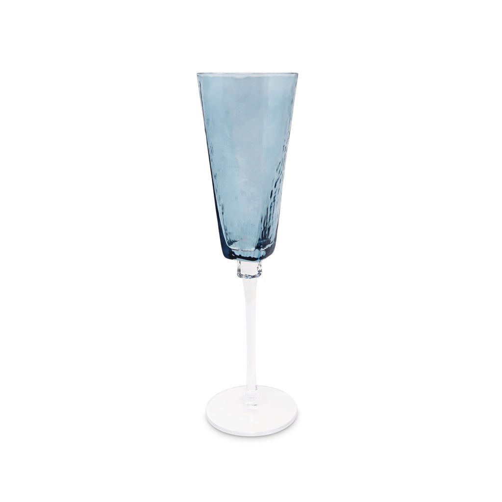 Set of 6 Hammered Blue Glasses