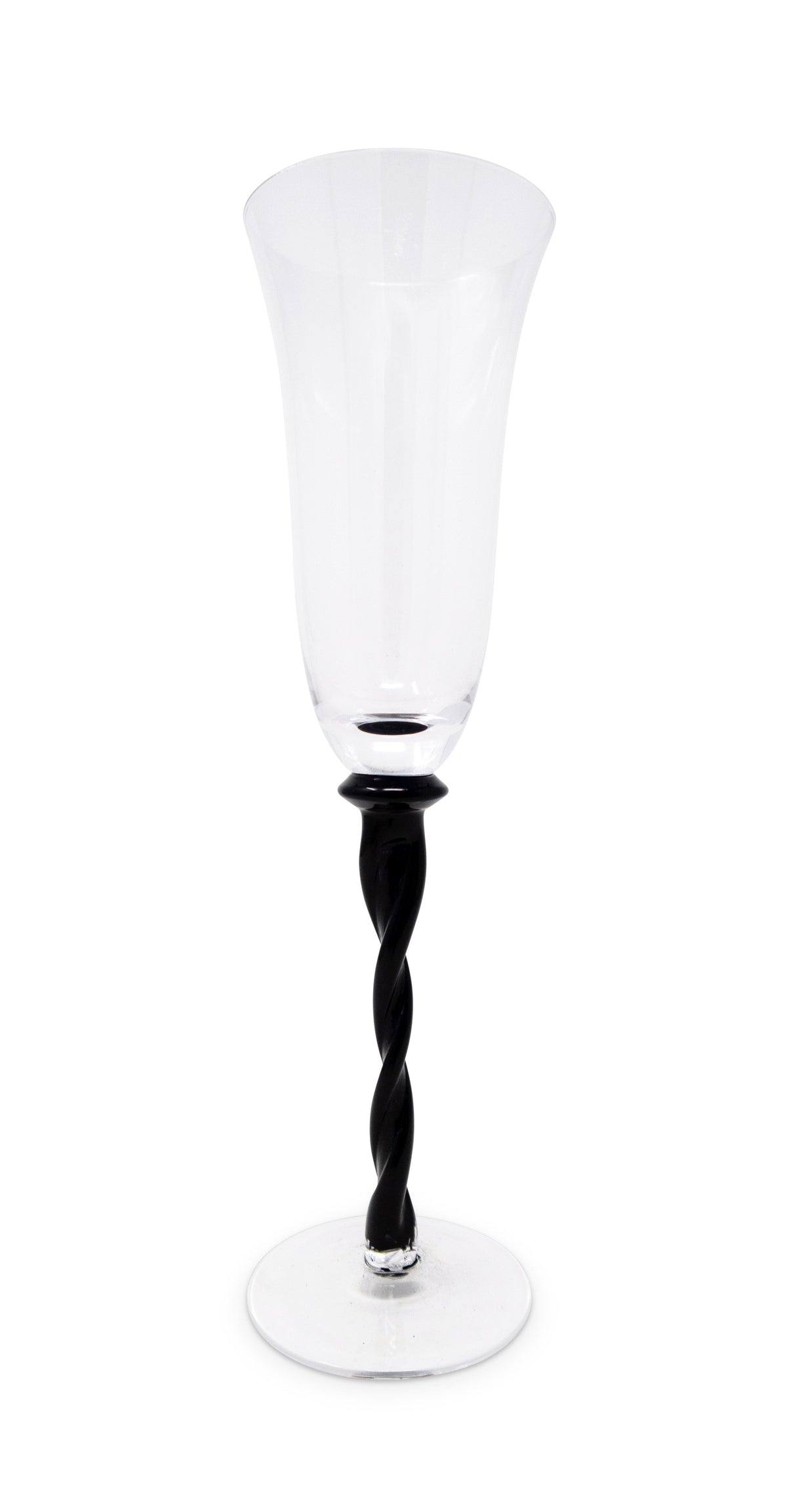 Set of 6 Glasses with Twisted Black Stem