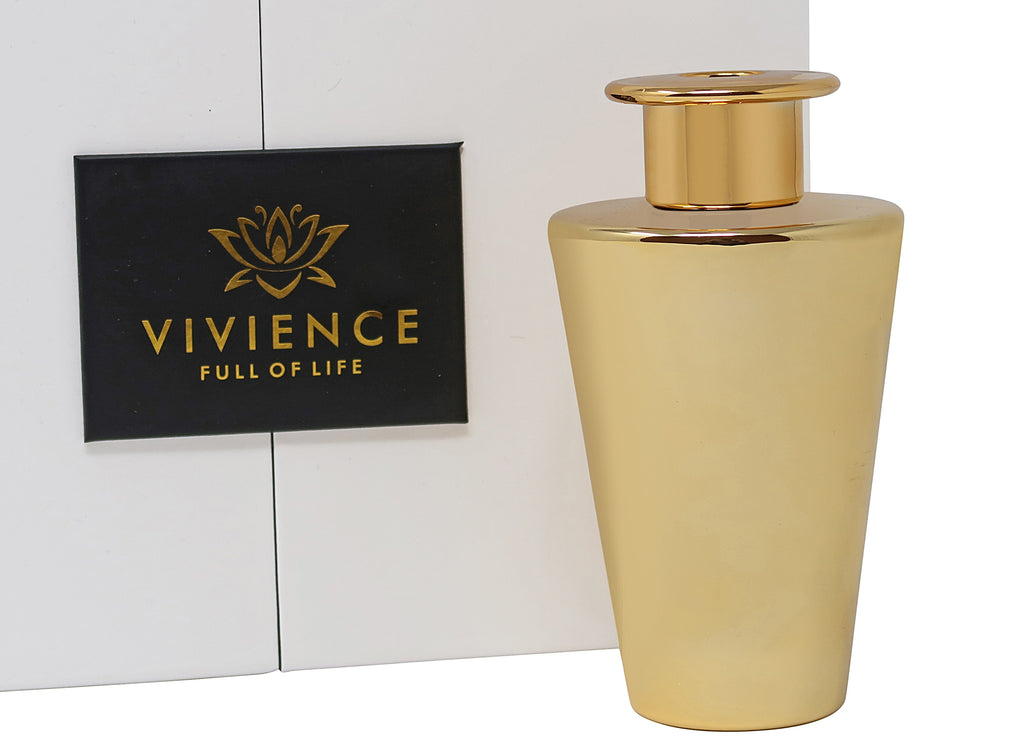 Polished Gold Reed Diffuser, "Zen Tea" Scent