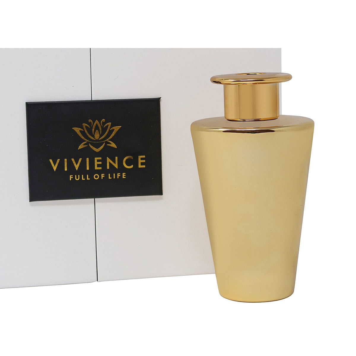 Polished Gold Reed Diffuser, "Zen Tea" Scent