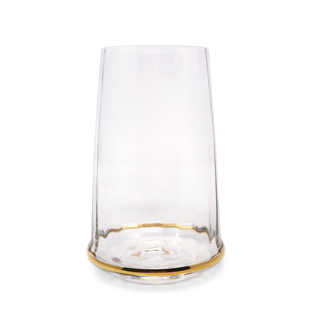 Set of 6 Glasses with Gold Rim on the Bottom