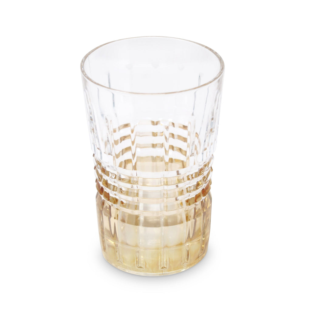 Liscio Ottico - Elegant Set of 6 Glass Glasses with Amber Shade on Bottom