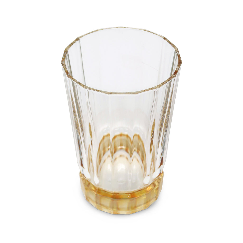 Liscio Ottico - Set of 6 Glasses with Smooth Linear and Amber Shade on the Base