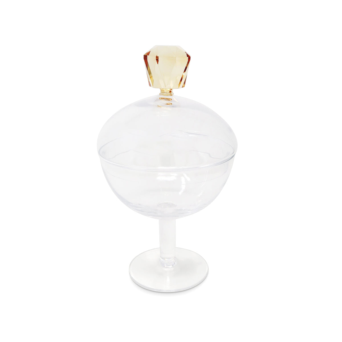 Glass Footed Jar with Colored Diamond Shaped Handle (2 sizes)