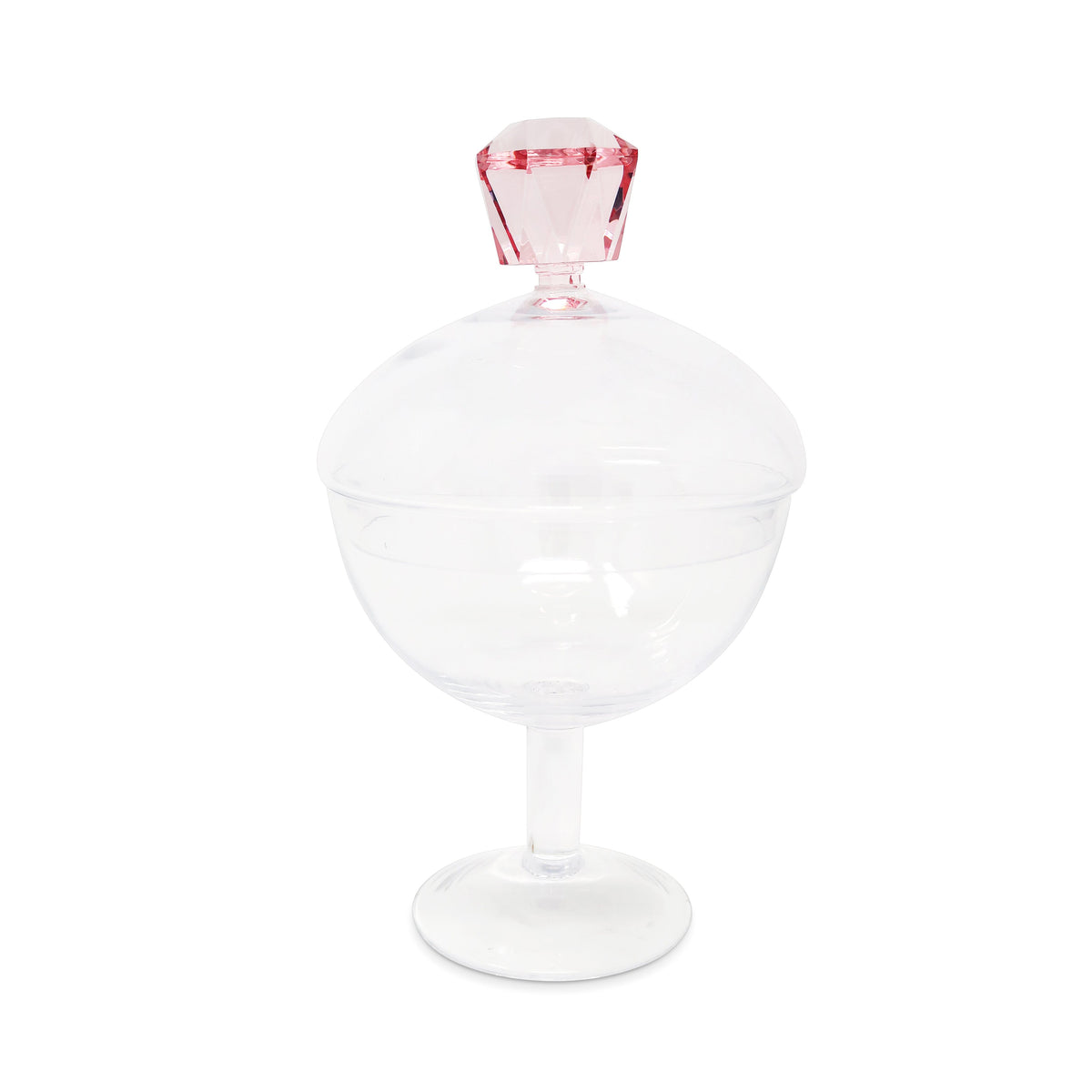 Glass Footed Jar with Colored Diamond Shaped Handle (2 sizes)
