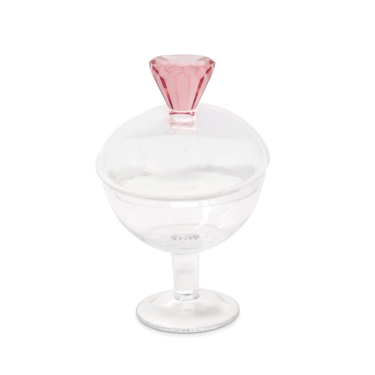 Glass Footed Jar with Colored Diamond Shaped Handle (2 sizes)